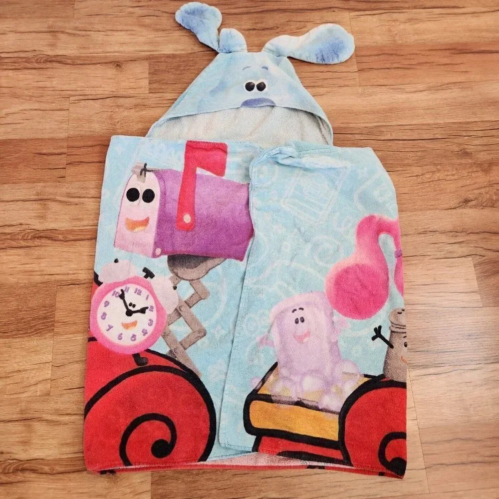 Vintage 90s Blues Clues Hooded Wrap Bath Towel Child Size
